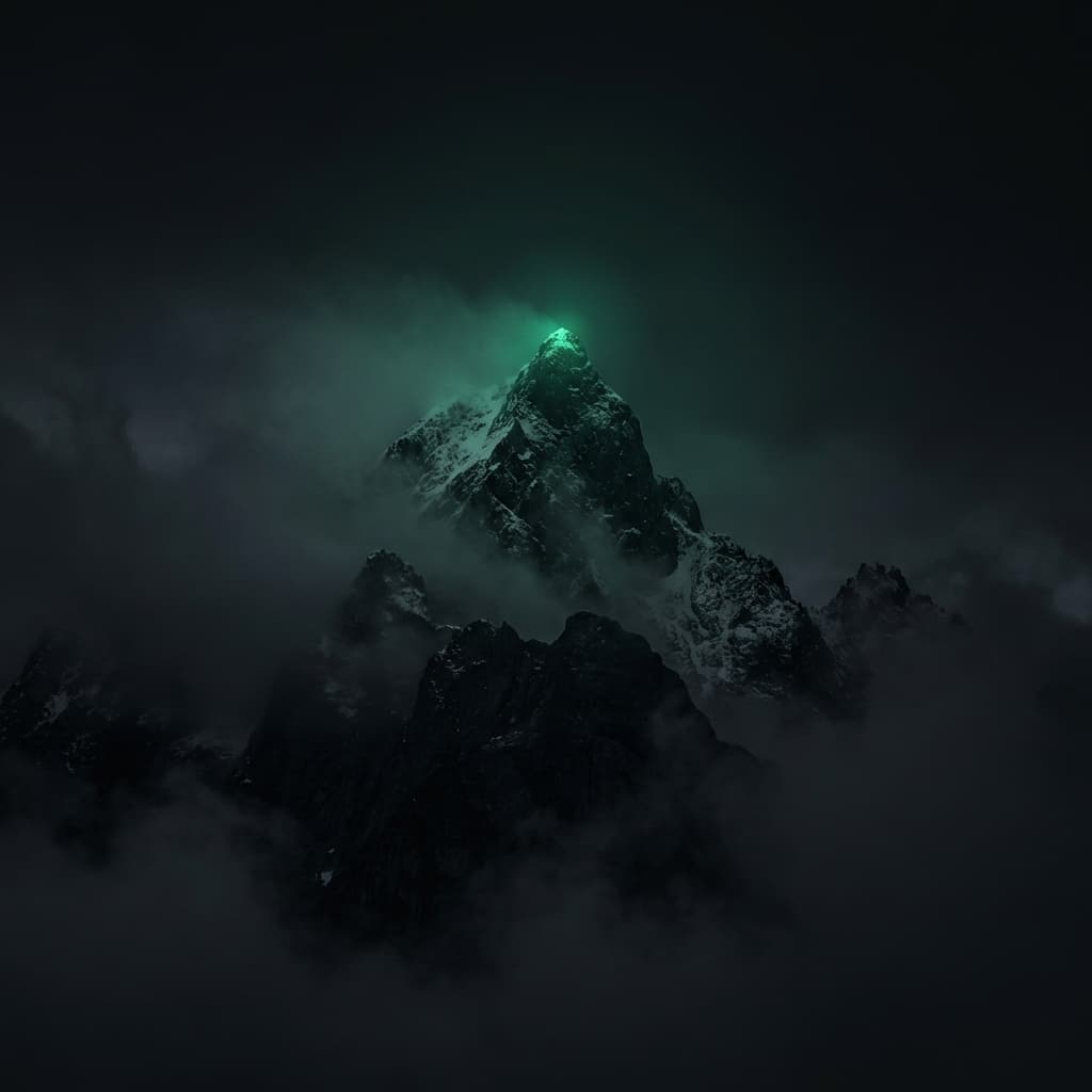 Berggipfel im Nebel — Symbol für Peak Performance